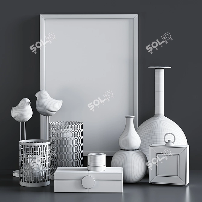 50-Piece Decorative Set for Bathroom and Living Room 3D model image 8