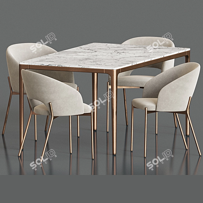 Elegant 2012 Dining Set 3D model image 3