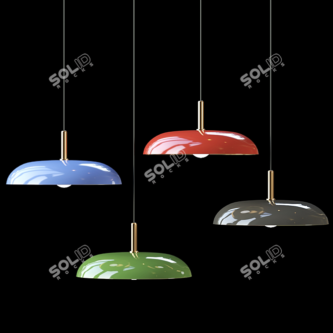 Modern Metal Pendant Light 3D model image 2