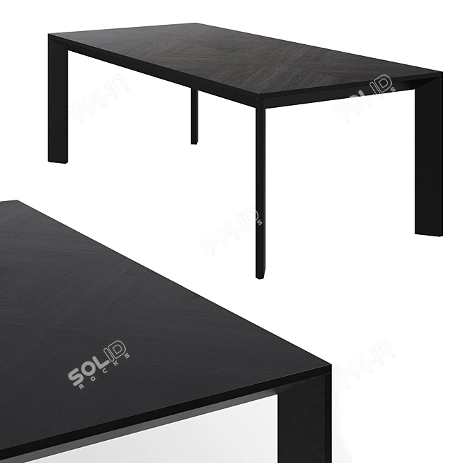 Tremol Design Table: Charcoal Veneer Inlaid, 225x100x75cm 3D model image 1