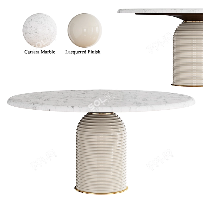 Elegance in Marble: Mezzo Dining Table 3D model image 1