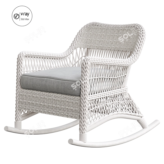 Chretien Rocking Chair: Classic Comfort for Relaxation 3D model image 1