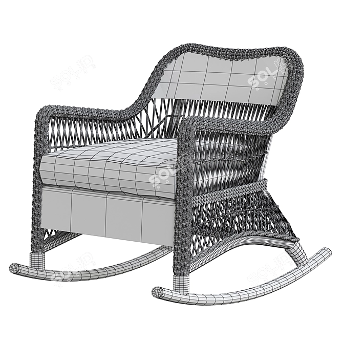 Chretien Rocking Chair: Classic Comfort for Relaxation 3D model image 7