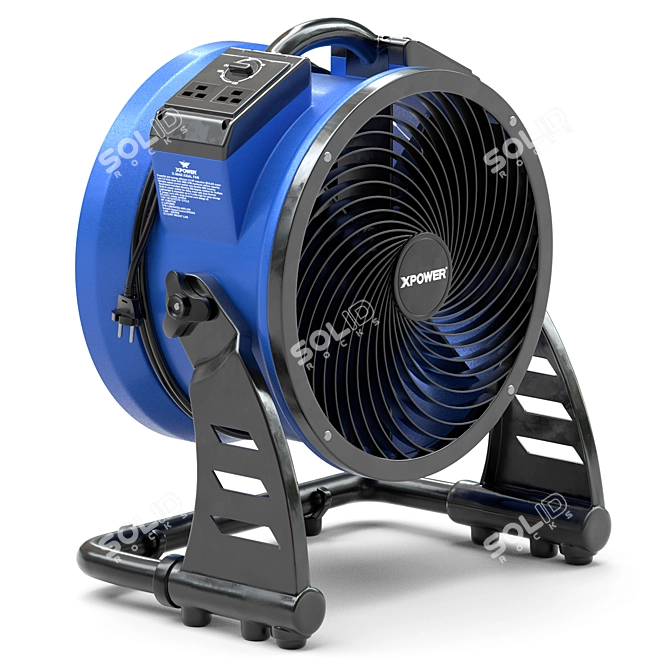 Powerful 1/3 HP Industrial Air Mover 3D model image 10