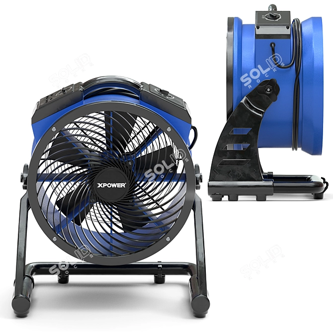 Powerful 1/3 HP Industrial Air Mover 3D model image 12
