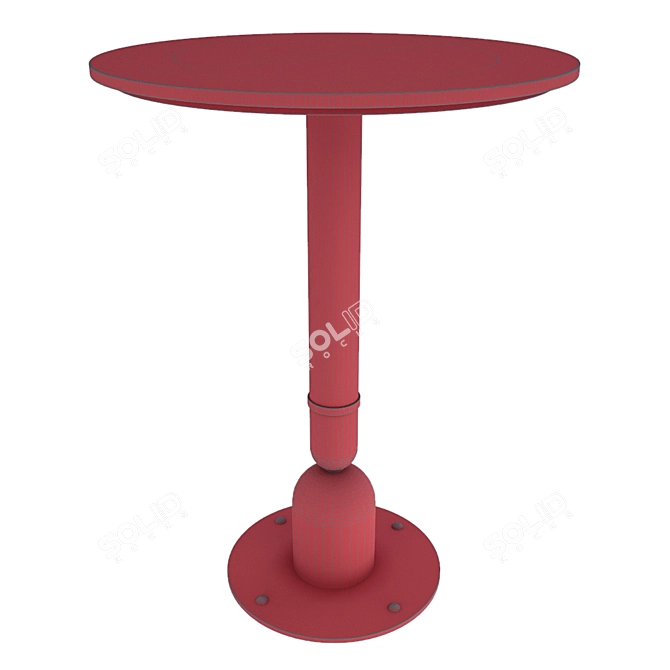 Walnut and Lacquered Wood Bar Table 3D model image 3