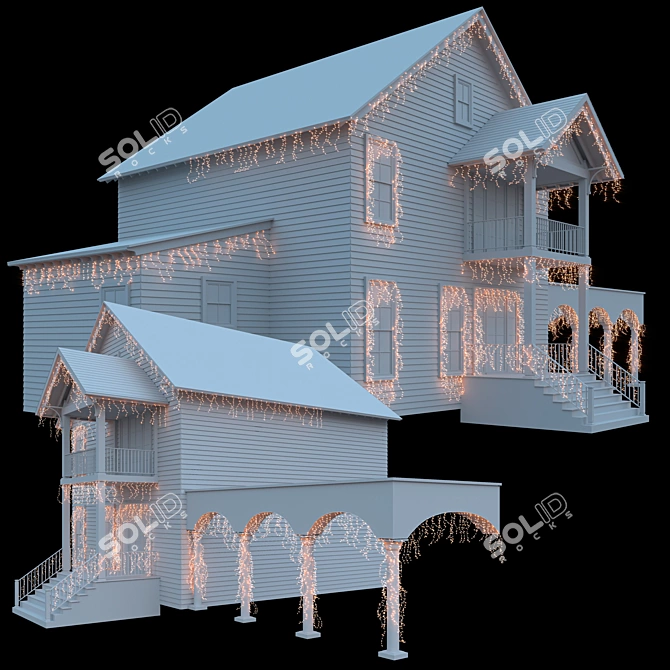 Festive Home Garland Set 3D model image 1