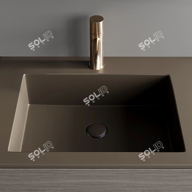 Ceramica Cielo Milano Set 2: Milano Vanity Unit & Catini Round Mirror 3D model image 3