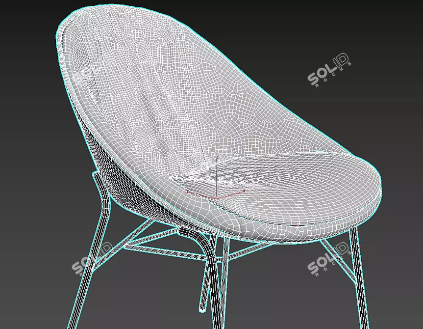 Tokyo Elegance: Sleek Dining Chair 3D model image 4