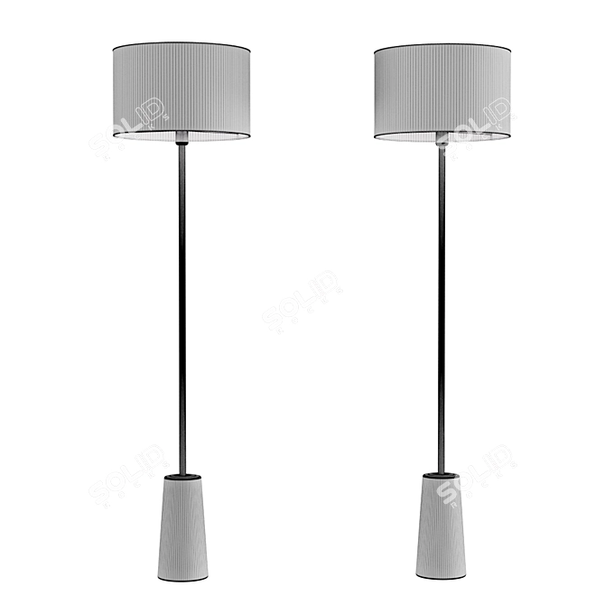 Scandi Marble Base Floor Lamp 3D model image 2