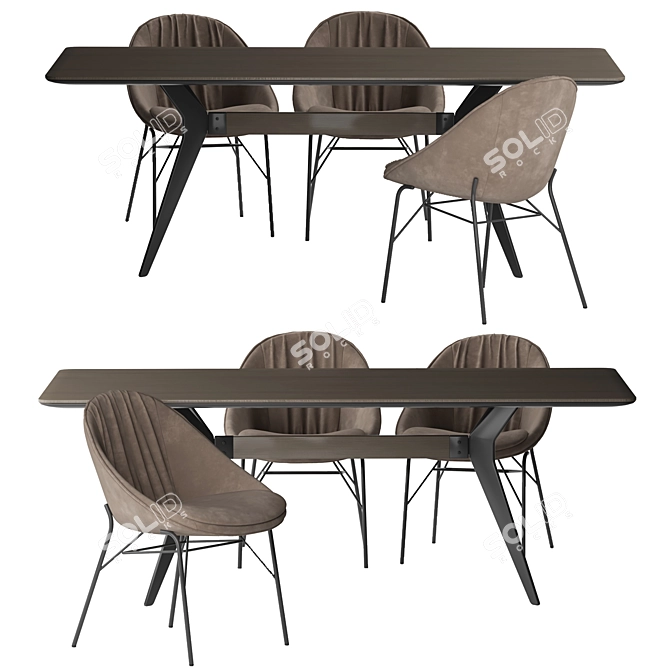 Tokyo Modern Dining Table 3D model image 1