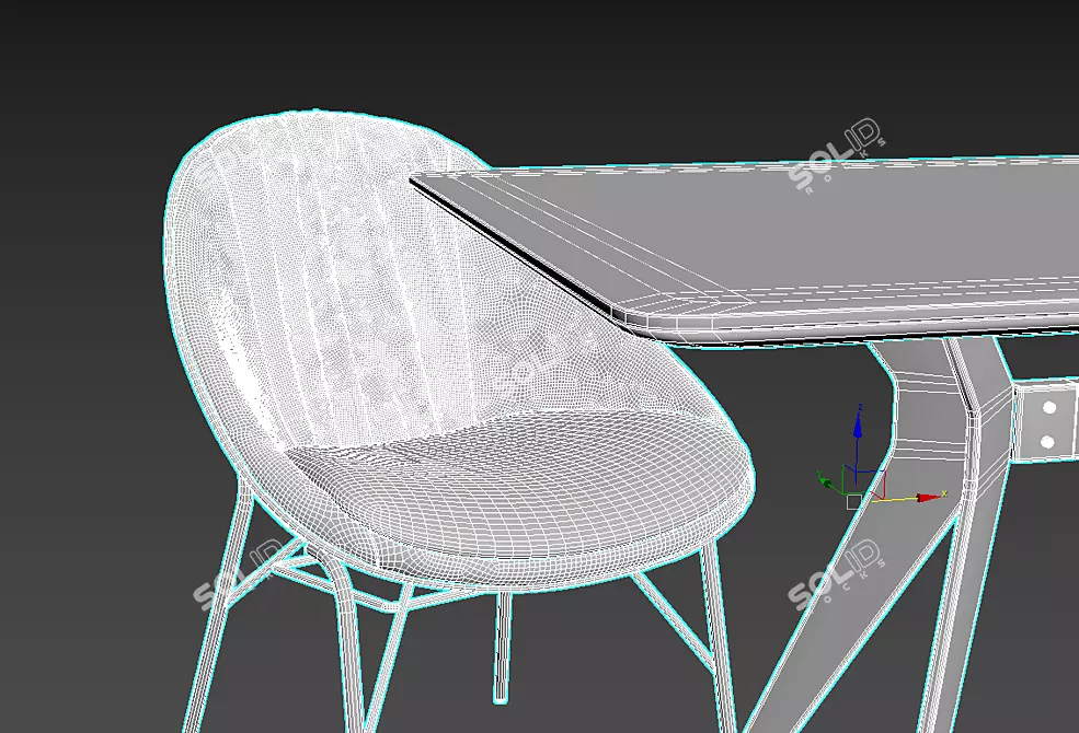 Tokyo Modern Dining Table 3D model image 3