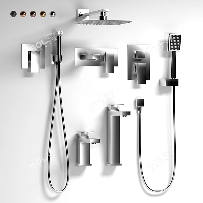 Timo Selene Plumbing Set: Stylish & Functional 3D model image 5