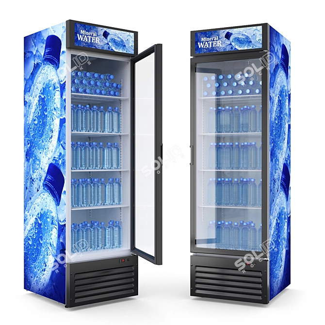 Capri 0.5 Glass Refrigerated Cabinet 3D model image 1
