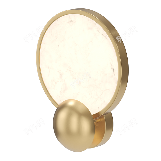 Marble Disk LED Wall Lamp 3D model image 2