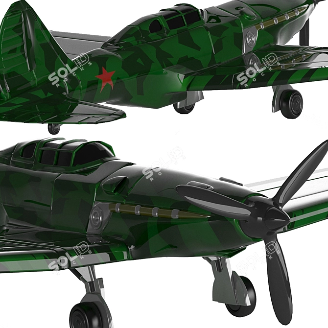 Soviet High Altitude Fighter: Sukhoi SU-1 3D model image 5