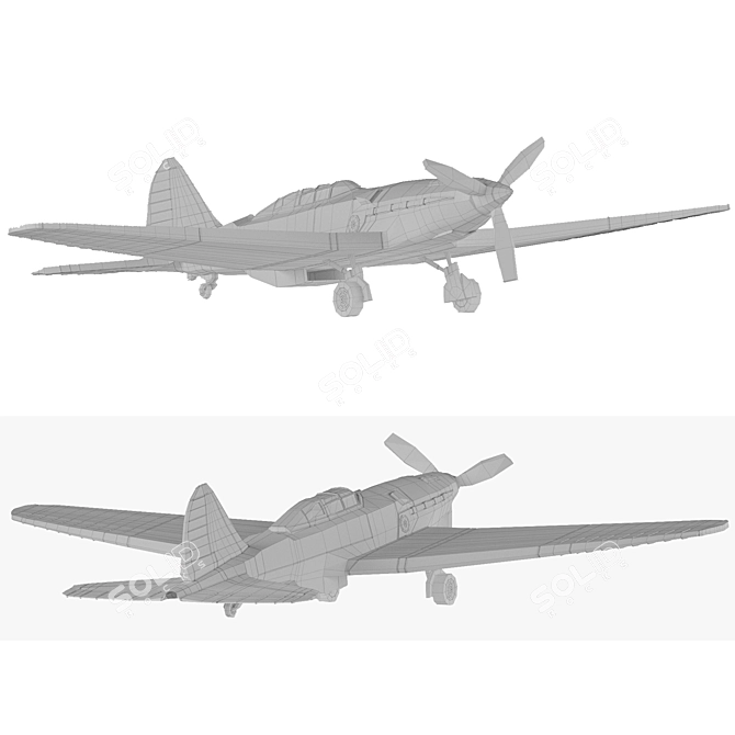 Soviet High Altitude Fighter: Sukhoi SU-1 3D model image 7