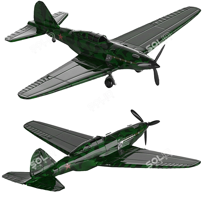 Soviet High Altitude Fighter: Sukhoi SU-1 3D model image 10