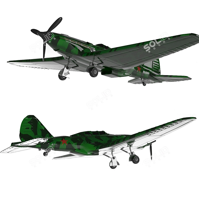 Soviet High Altitude Fighter: Sukhoi SU-1 3D model image 11