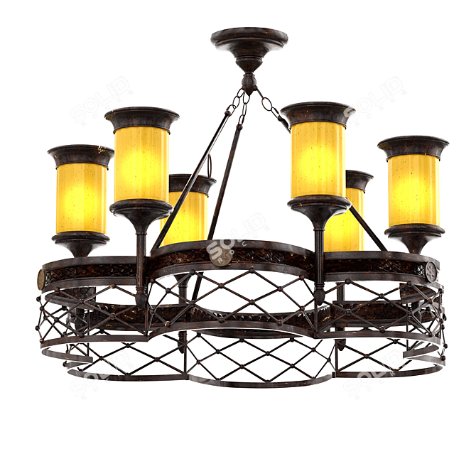 Gothic Heraldic Chandelier 3D model image 1