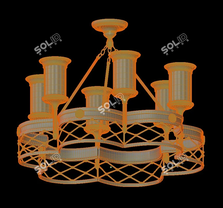 Gothic Heraldic Chandelier 3D model image 2