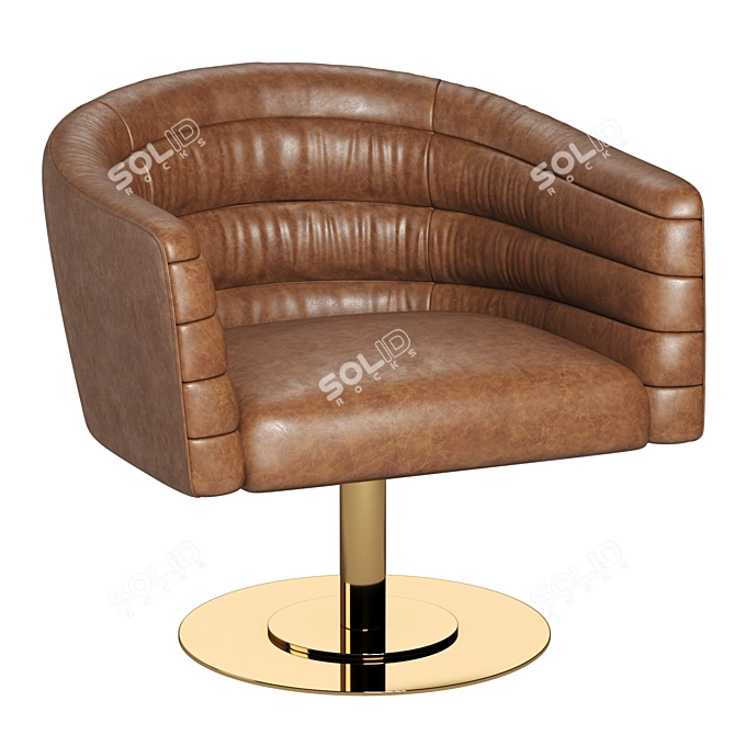 Elegant Swivel Leather Chair 3D model image 1