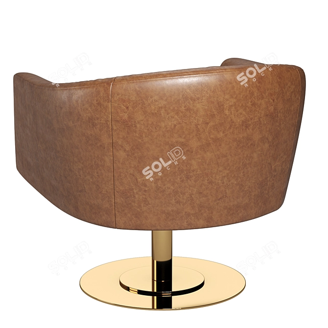 Elegant Swivel Leather Chair 3D model image 2