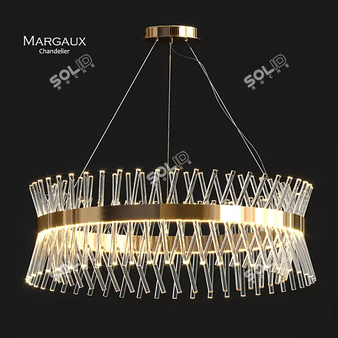 Elegant Margaux Crystal Chandelier 3D model image 1