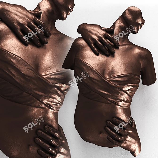Elegant Torso Sculpture Sconce 3D model image 3