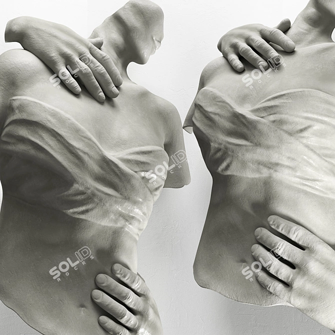 Elegant Torso Sculpture Sconce 3D model image 4