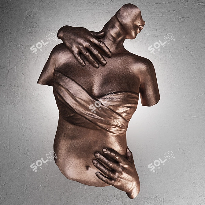 Elegant Torso Sculpture Sconce 3D model image 6