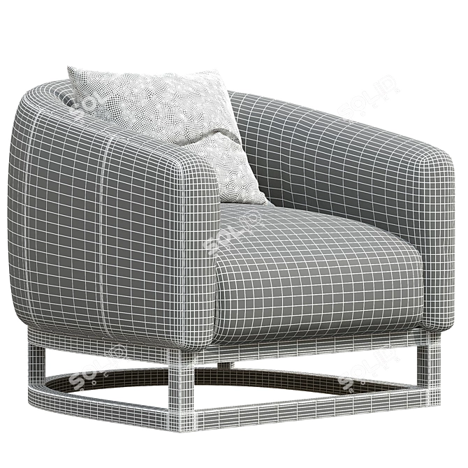 Elegant Heston Tub Chair 3D model image 5