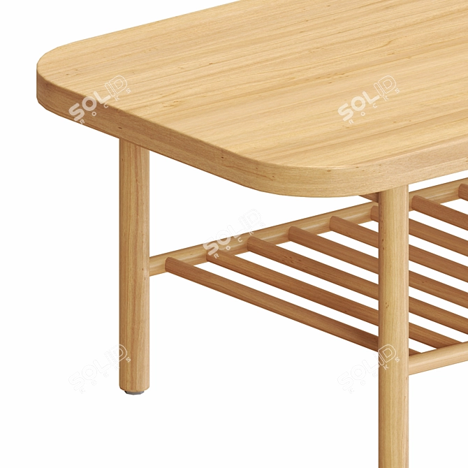 Modern White Oak Coffee Table 3D model image 2