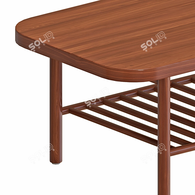 Modern White Oak Coffee Table 3D model image 3