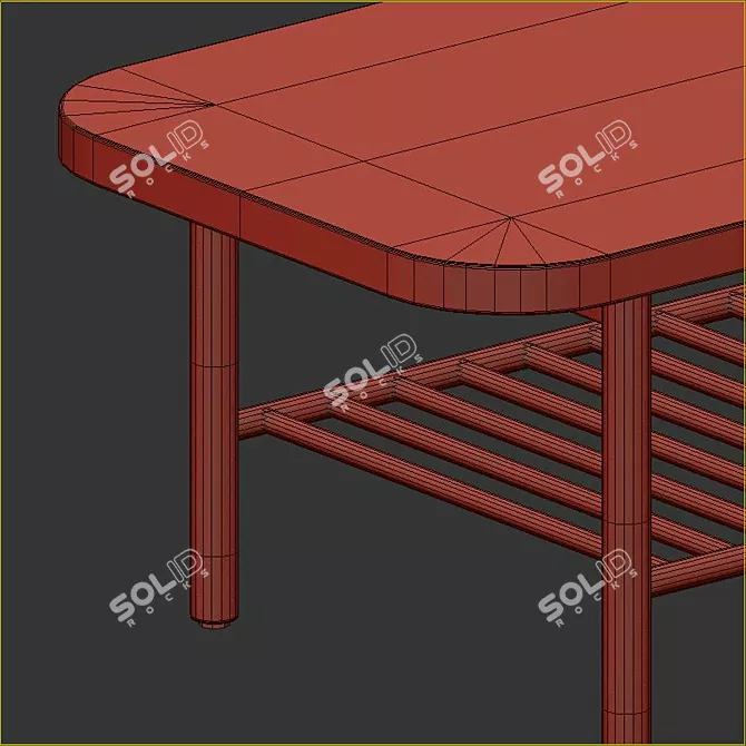 Modern White Oak Coffee Table 3D model image 4