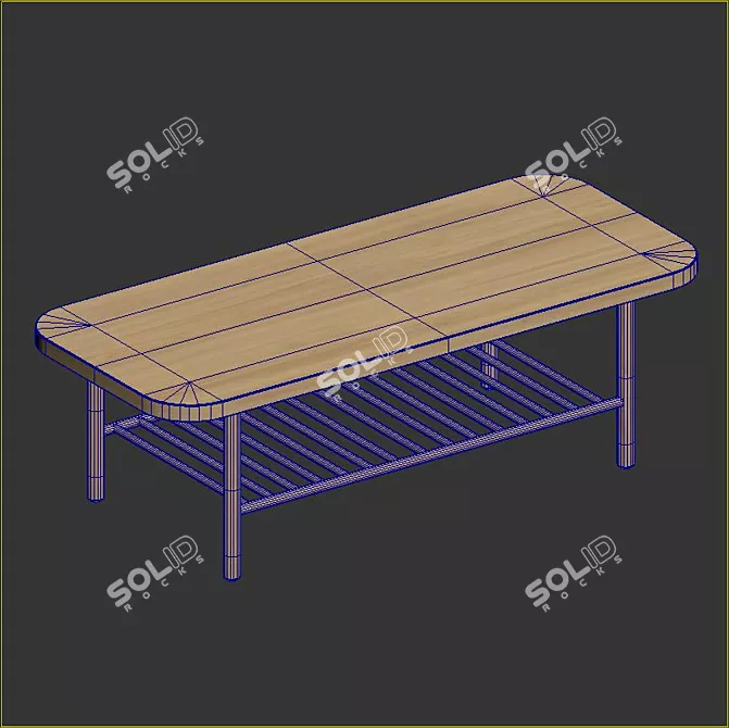 Modern White Oak Coffee Table 3D model image 5