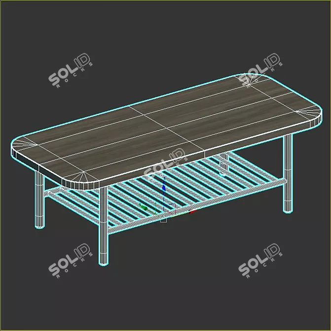 Modern White Oak Coffee Table 3D model image 6