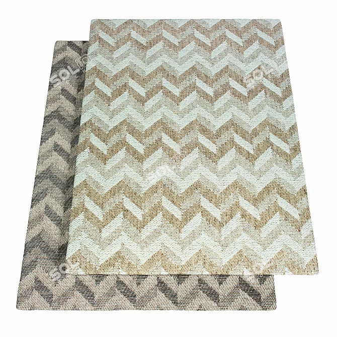 Luna Chevron Rug: Modern Style and High Quality 3D model image 1