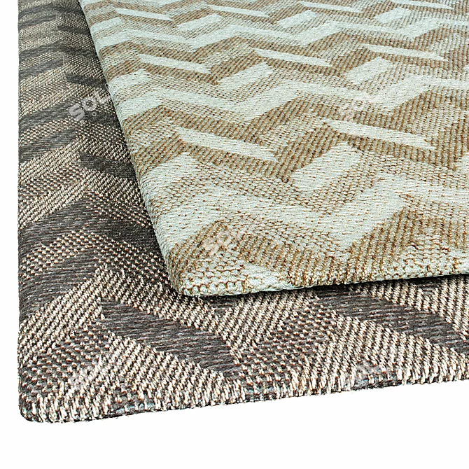 Luna Chevron Rug: Modern Style and High Quality 3D model image 2