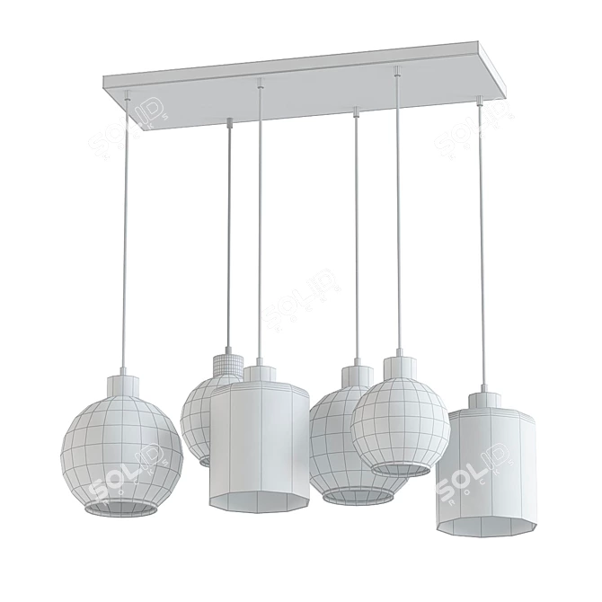 Modern Glass Pendant Light 3D model image 2