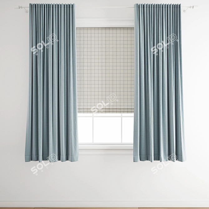 Poly Curtain 3D Model 3D model image 1