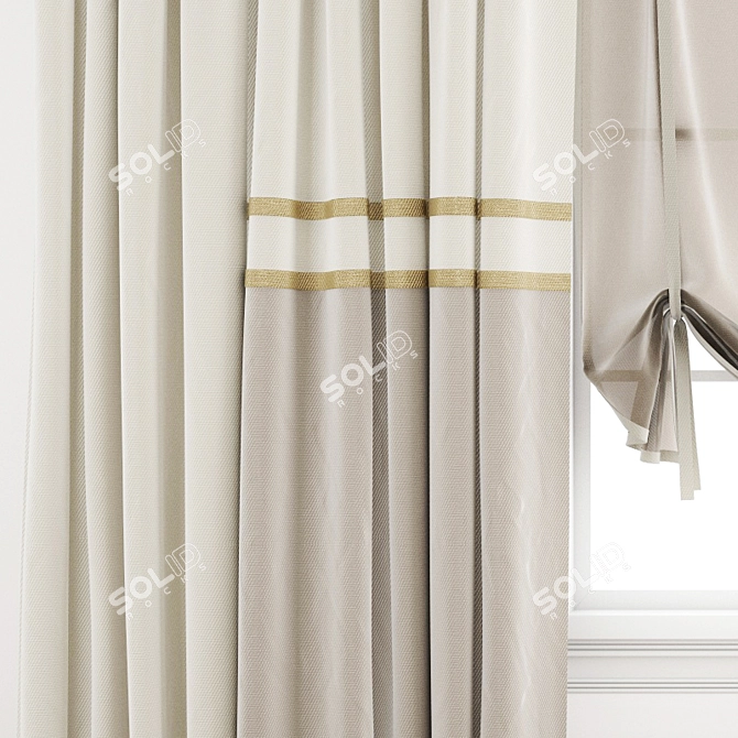 Polygonal Model Curtain 3D model image 2