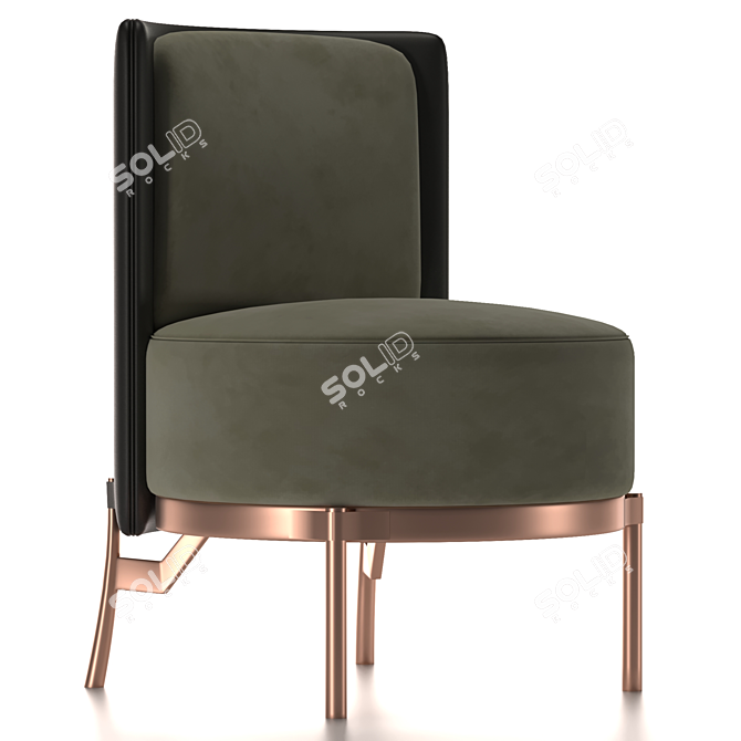 Elegant Minotti Fabric Armchair 3D model image 1