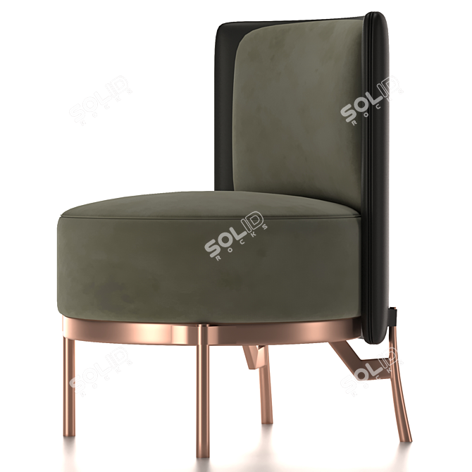 Elegant Minotti Fabric Armchair 3D model image 3