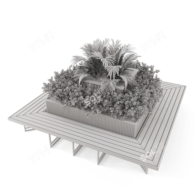 Outdoor Garden Set 180 - Bush and Tree 3D model image 7