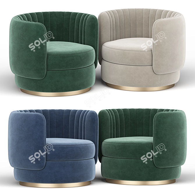 Modern Comfort: Davy Armchair 3D model image 2