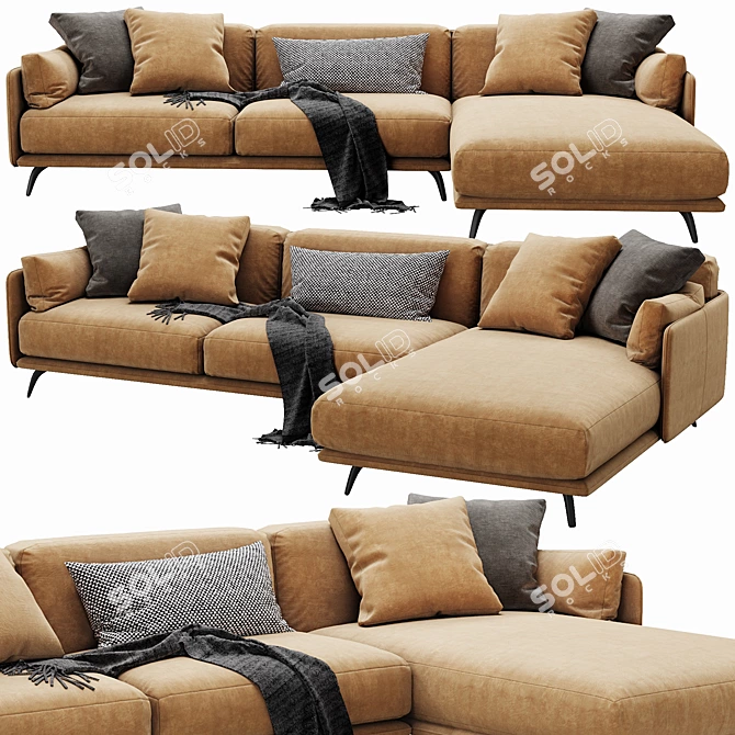 Elegant Ditre Krisby Chaise: Modern Comfort for Your Lounge 3D model image 1