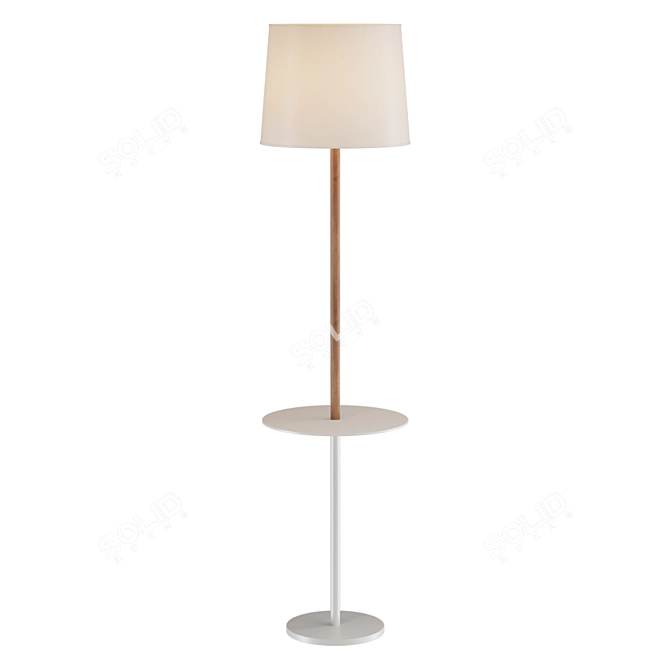 Tree-inspired floor lamp with shelf 3D model image 1