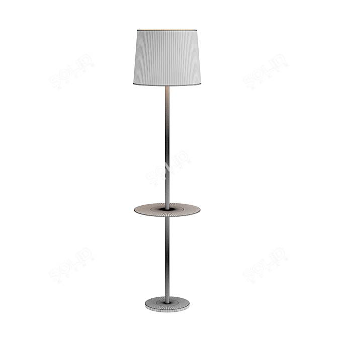 Tree-inspired floor lamp with shelf 3D model image 2