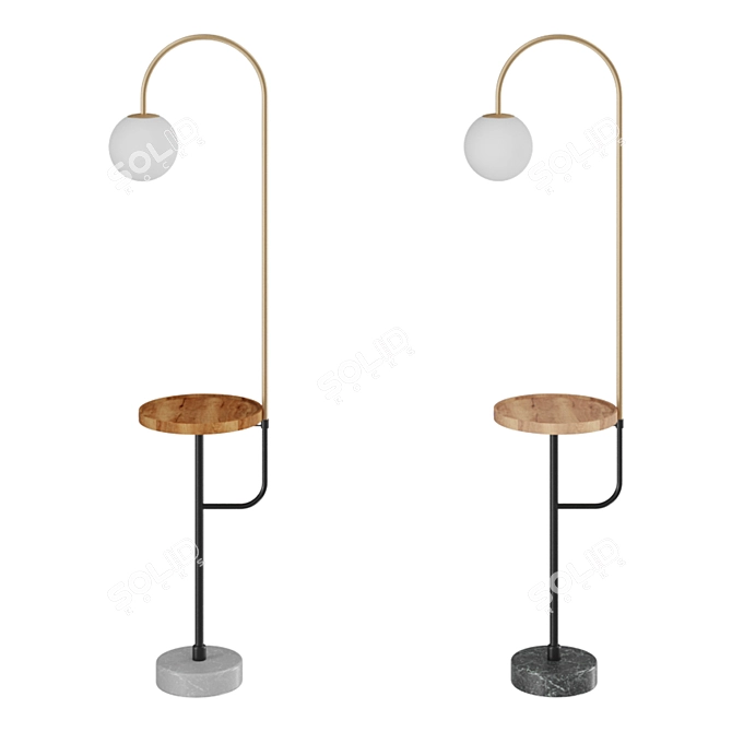 Versatile Floor Lamp with Table: stens01 3D model image 1